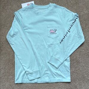 Vineyard Vines Blue Long Sleeve Tee Classic Crew